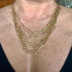 MM Lafleur Leda Brass 18K Plated Necklace Retail $295, Free Shipping